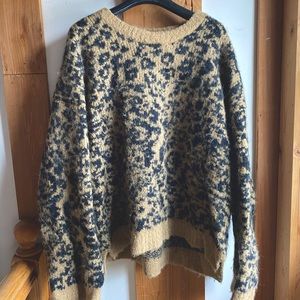 Chunky Madewell wool leopard-print sweater / M